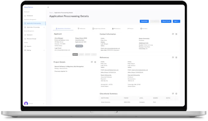 BMM JUMP administrative dashboard screenshot