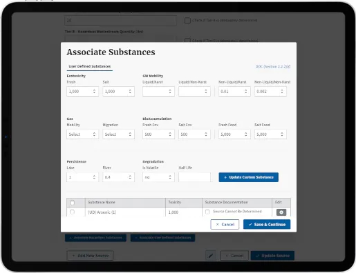 Legacy rating system web application screenshot