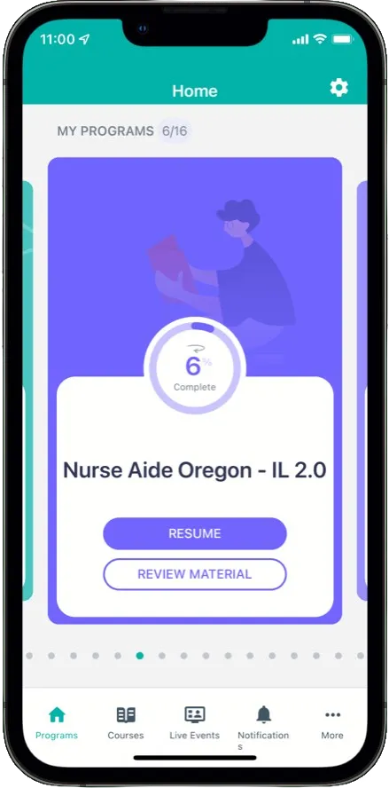 Relias Live mobile e-learning application screenshot