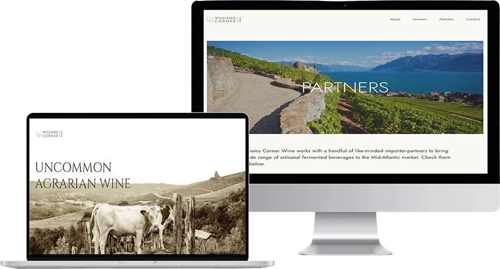 Williams Corner Wine distribution platform screenshot